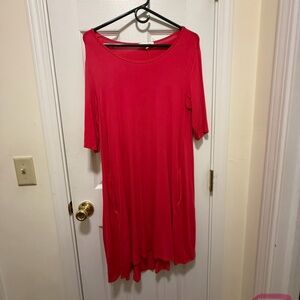 Grace and Lace Hot Pink Tshirt Dress Small